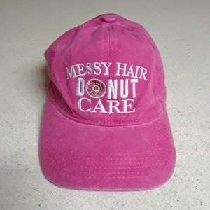 Messy Hair Donut Care Graphic Dad Cap